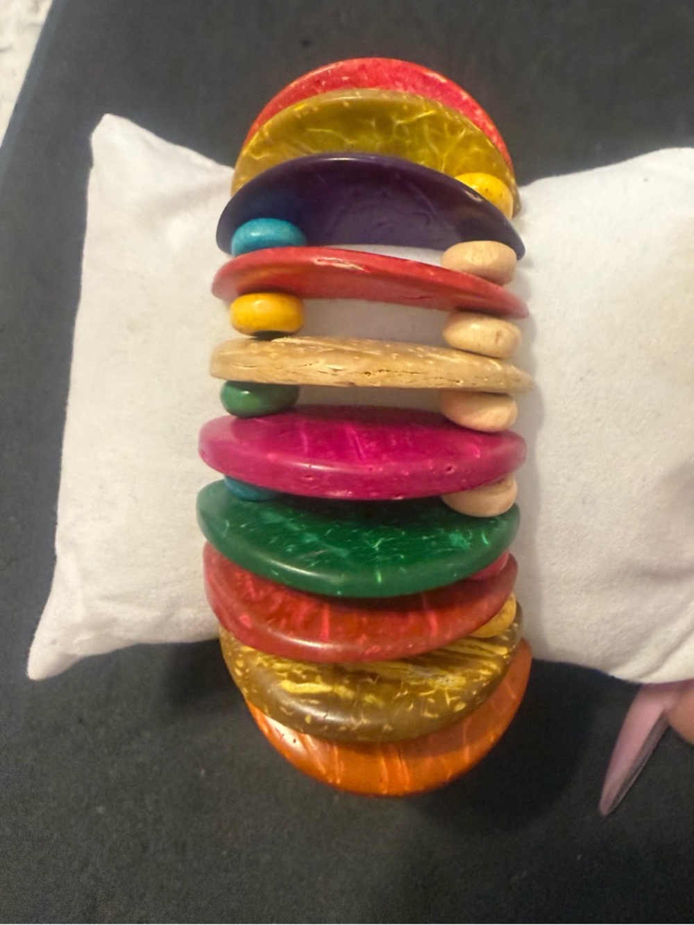 Colorful Multicolor Stacked Disc Bracelet